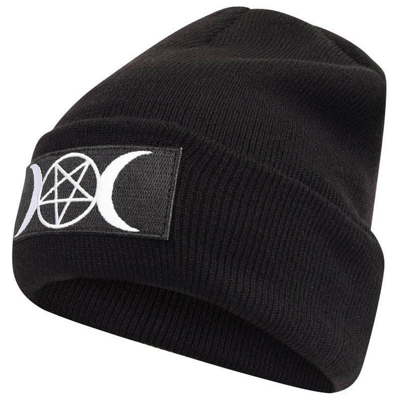 European and American Star Trend GOTH Beanie Embroidery Knitted Hat