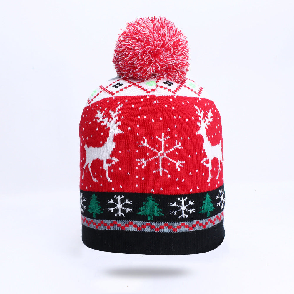 Autumn And Winter Christmas Deer Hot Snowflake Moose Knitted Hats Female