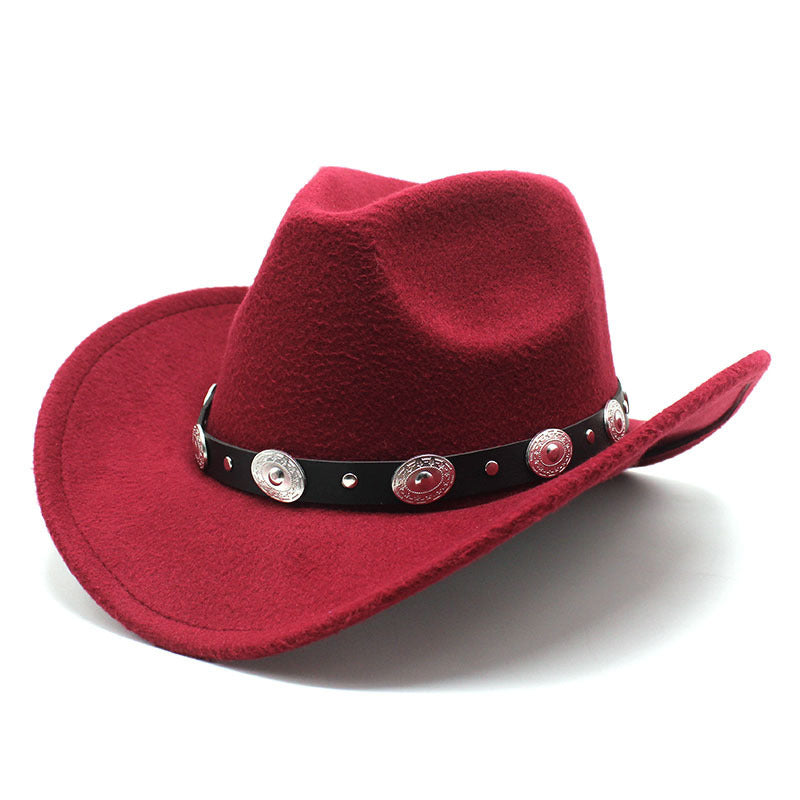 Minority Style Woolen Western Cowboy Hats Men's And Women's Couple Hats