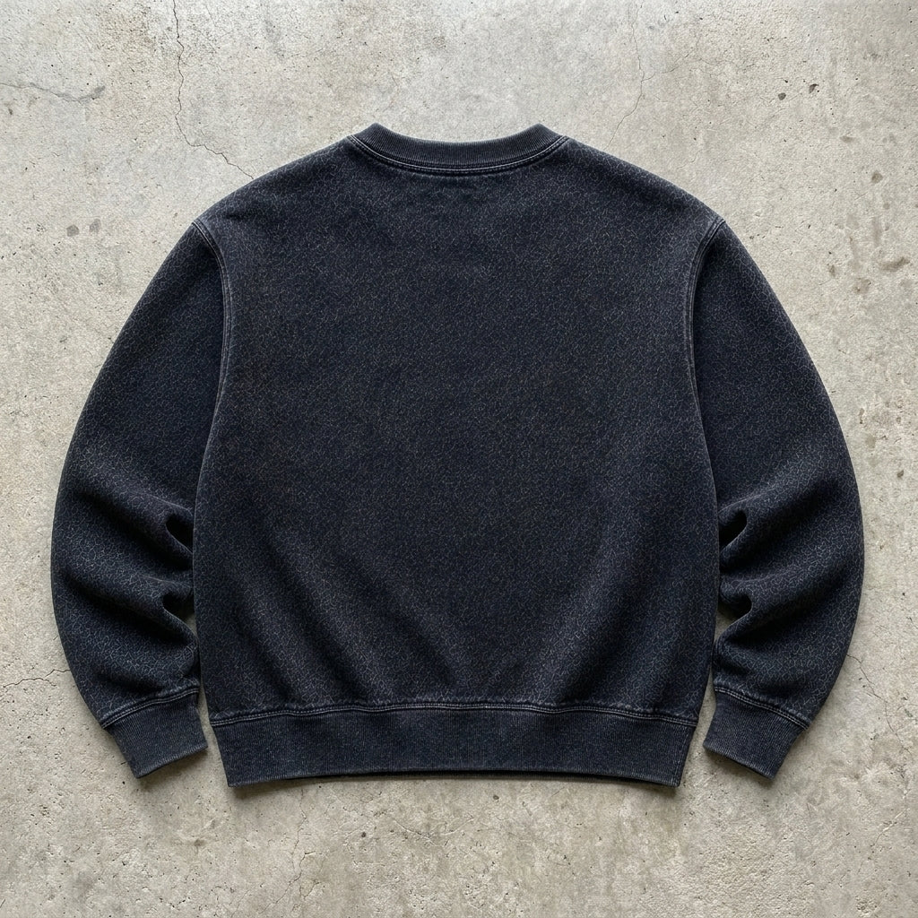 New Creation Dept. — Washed Black Embroidered Crewneck