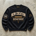 New Creation Dept. — Washed Black Embroidered Crewneck