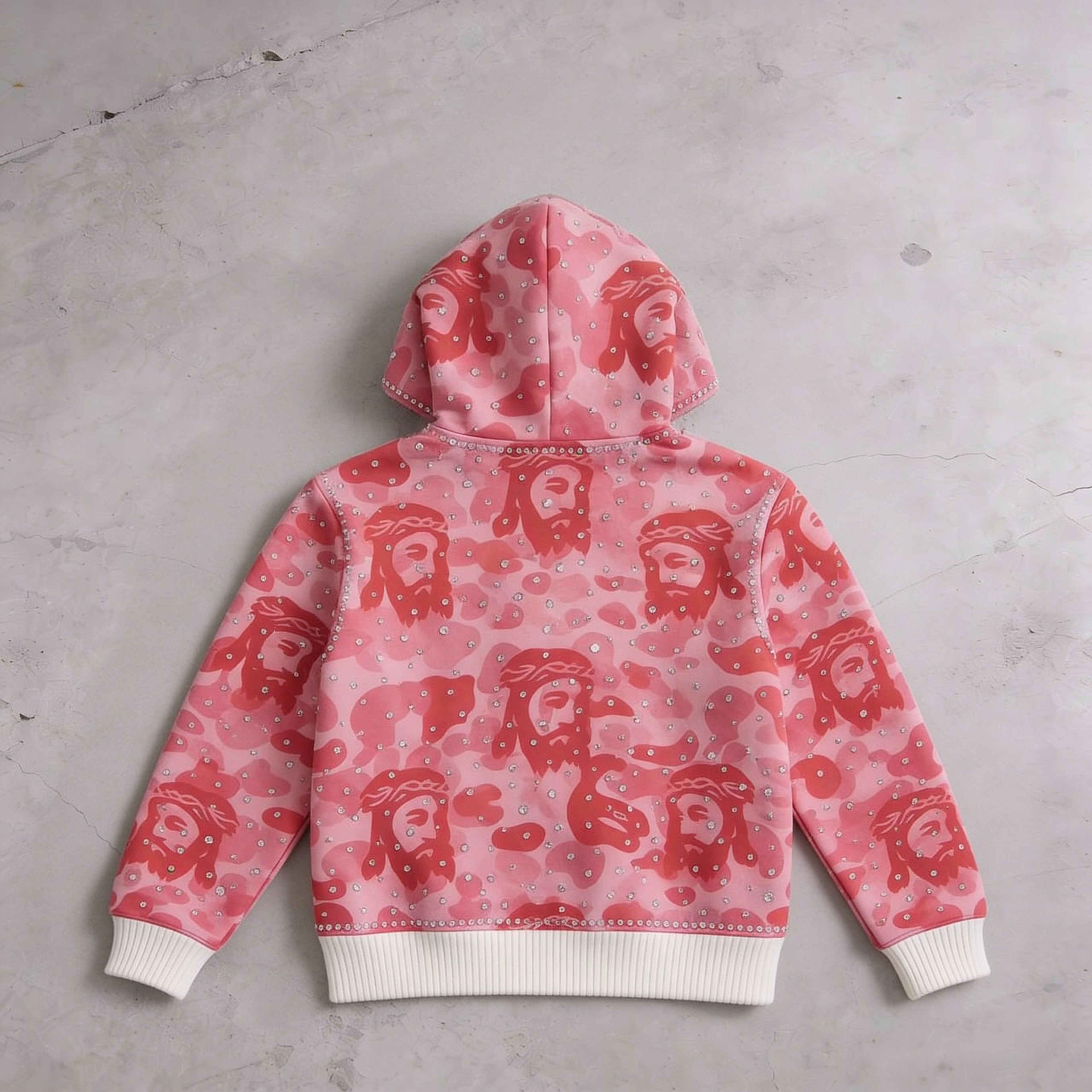 'JESUS SAVED' - Pink Camo Zip up
