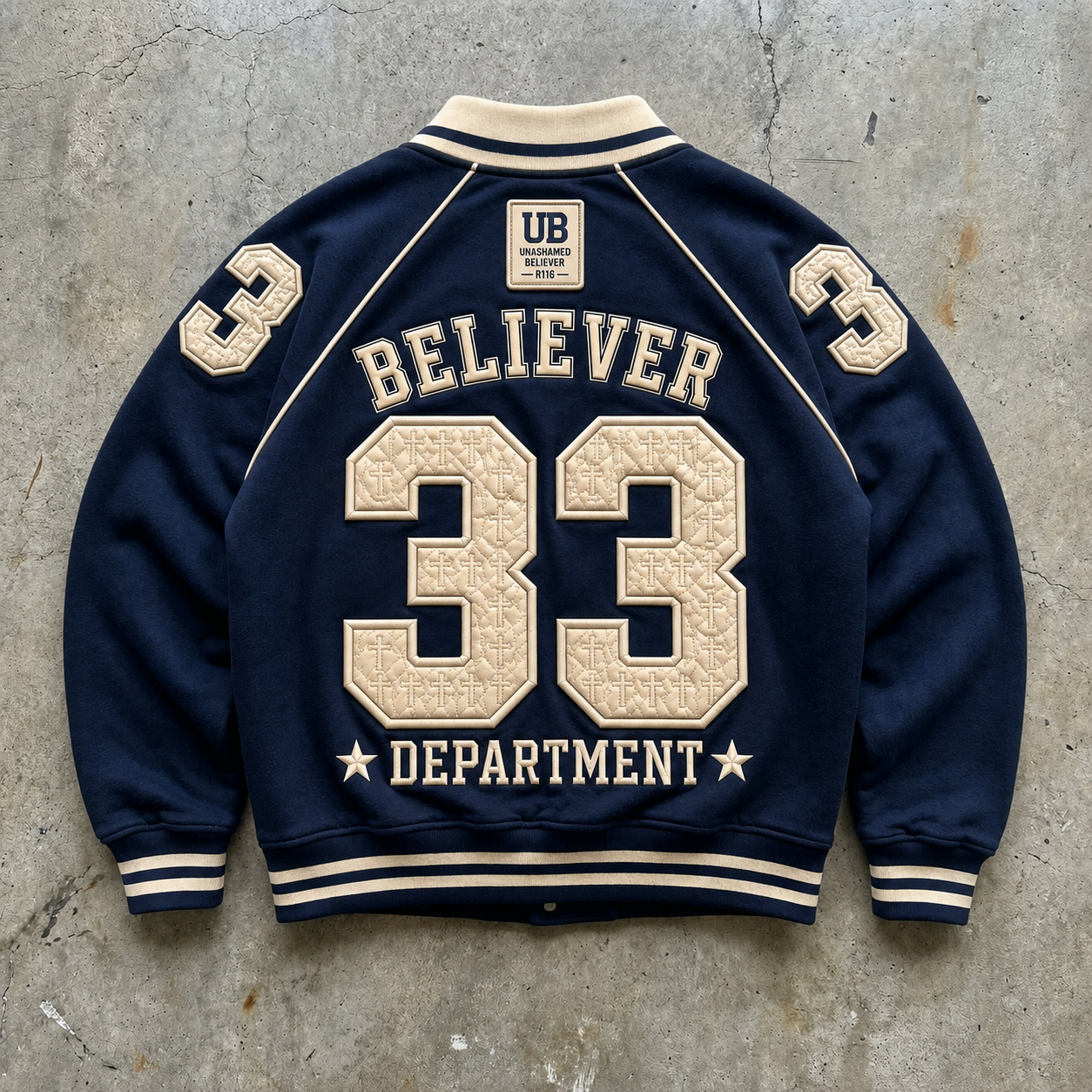 Faith Division 33 — Navy Varsity Collar Sweatshirt