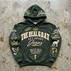 The Real G.O.A.T. - Forest Green Graphic Hoodie