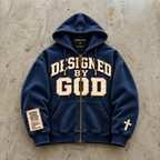 Designed By God - Navy Zip Hoodie