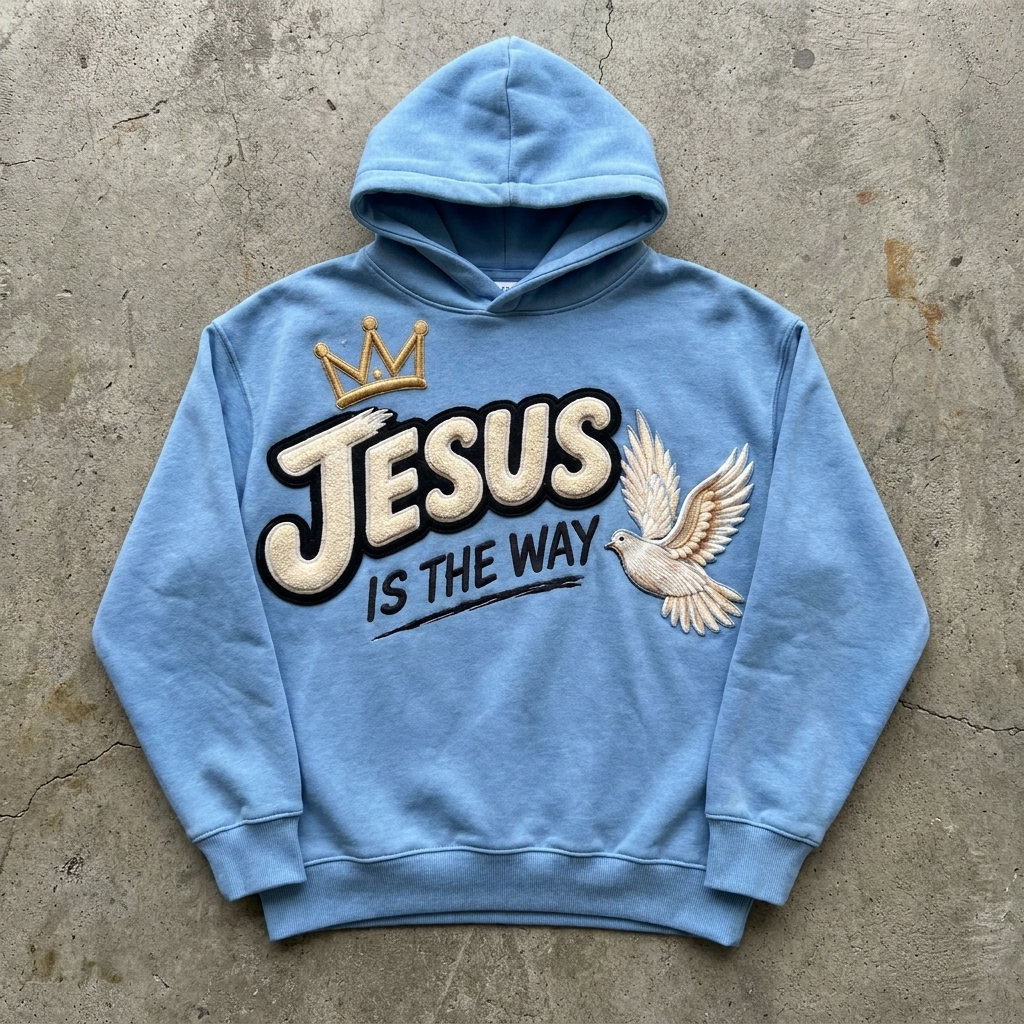 Jesus Is The Way - Sky Blue Graphic Hoodie