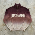 Unashamed Fade - Oxblood Quarter Zip Sweater